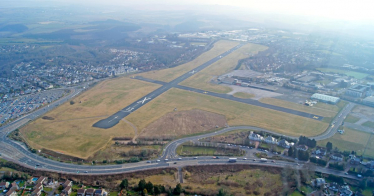 Aerial view of Plymouth airport