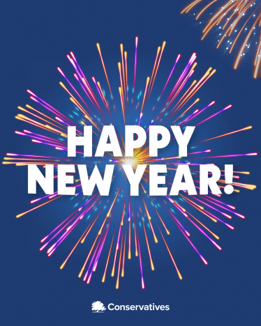 happy New year image on a fireworks background